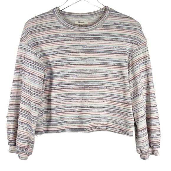 MADEWELL Multi colored Bubble Textured Crop summer Top | women;s x-small - Picture 3 of 10